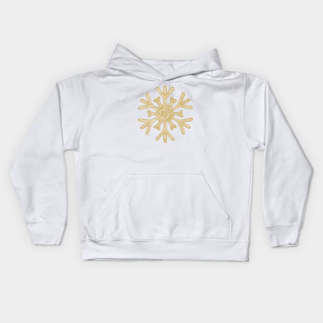 Snowflake (yellow) Kids Hoodie by calenbundalas